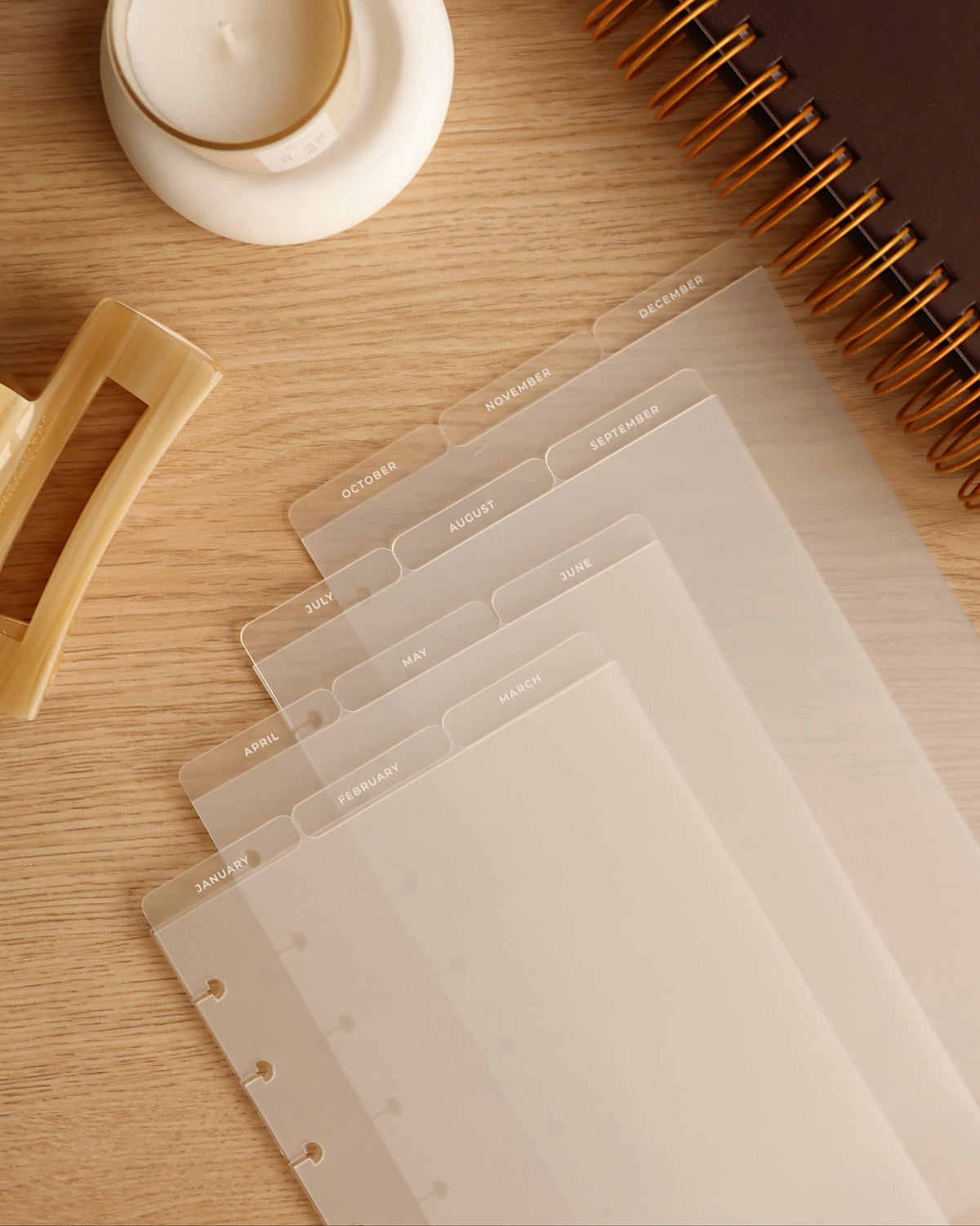 Monthly Divider Tabs | Half Letter Discbound