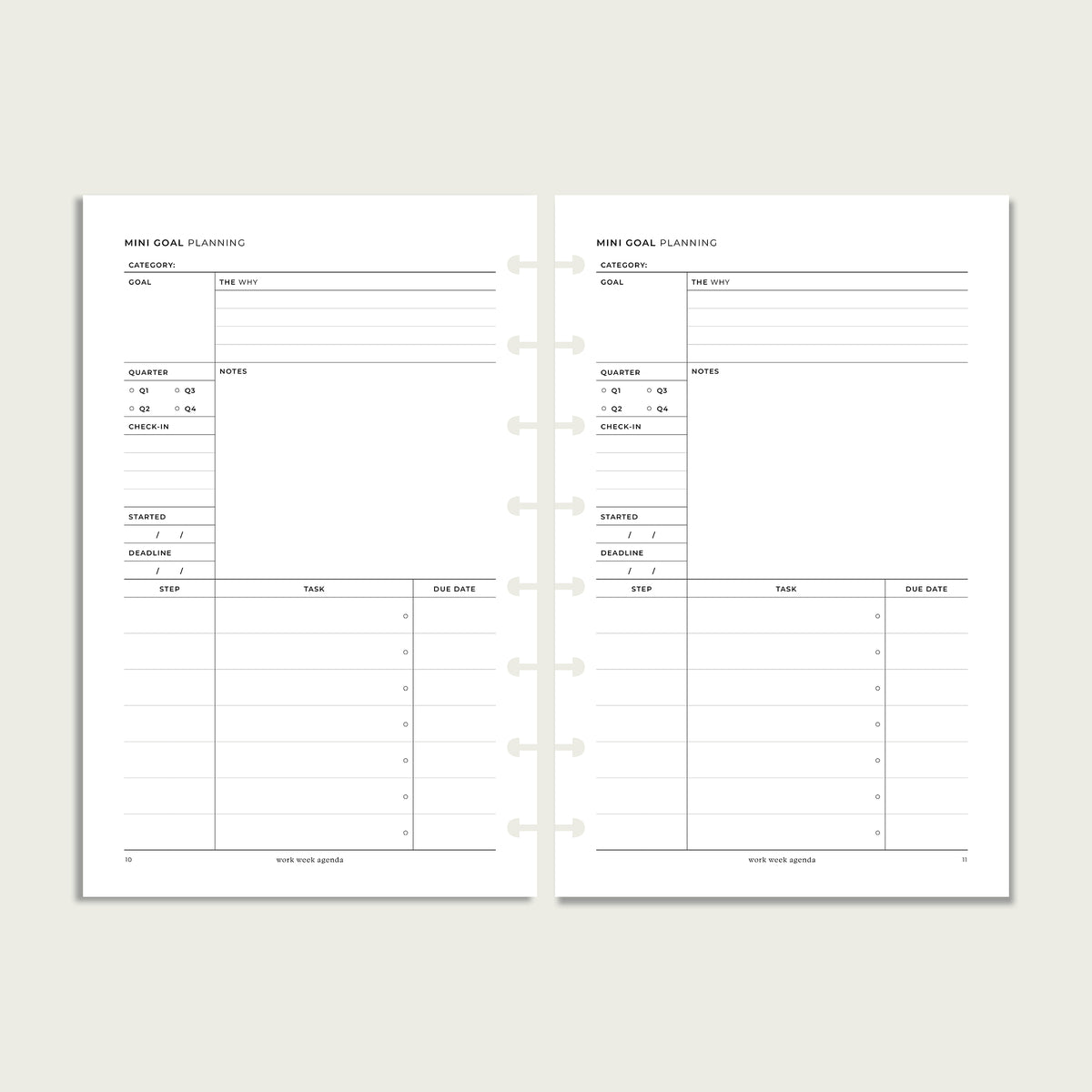 Goal Planning Planner Insert | Half Letter Discbound