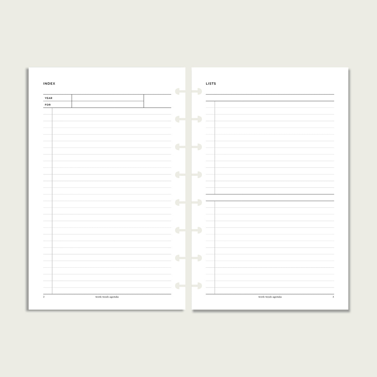Lists Planner Insert | Half Letter Discbound