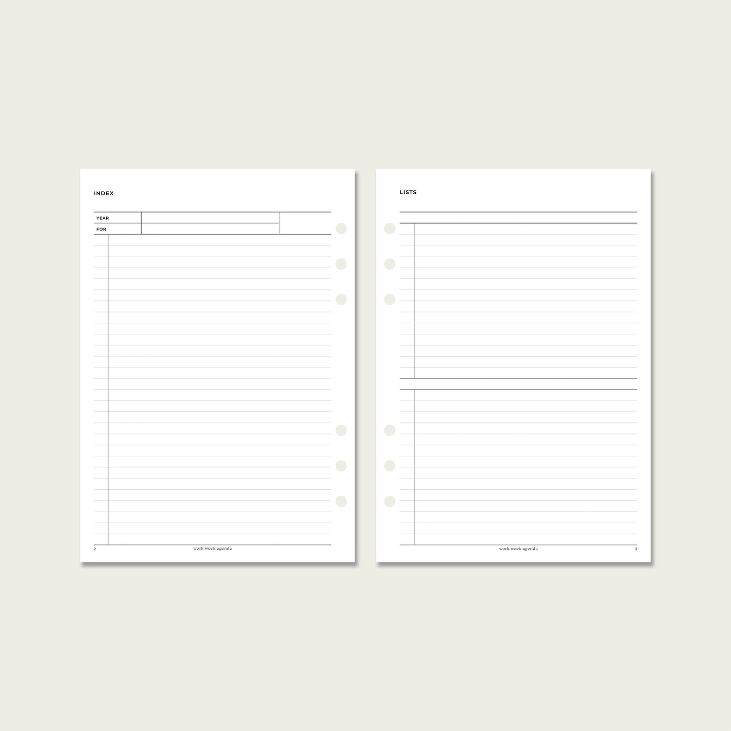 Lists Planner Insert | A5 Rings