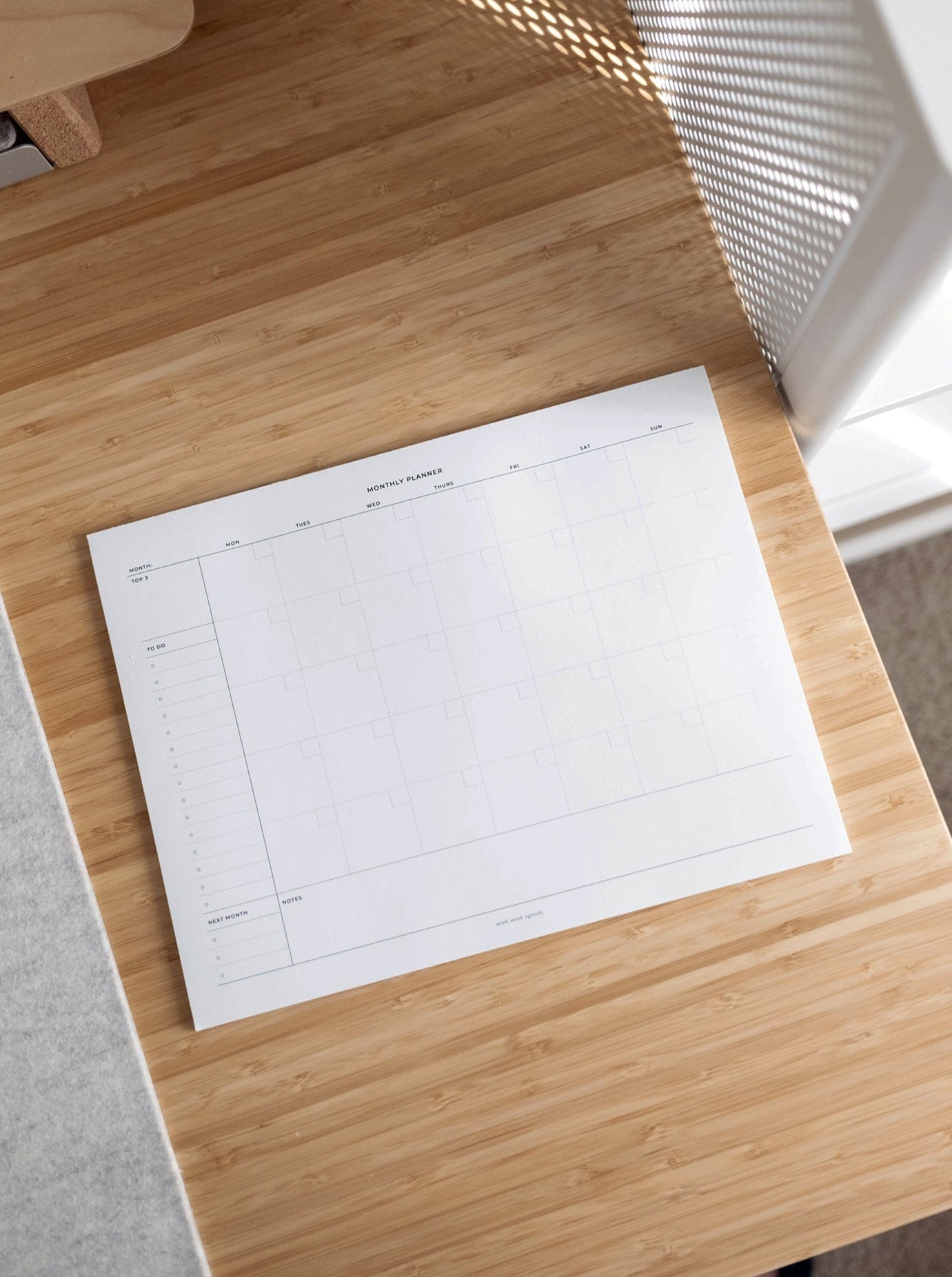 Monthly Notepad