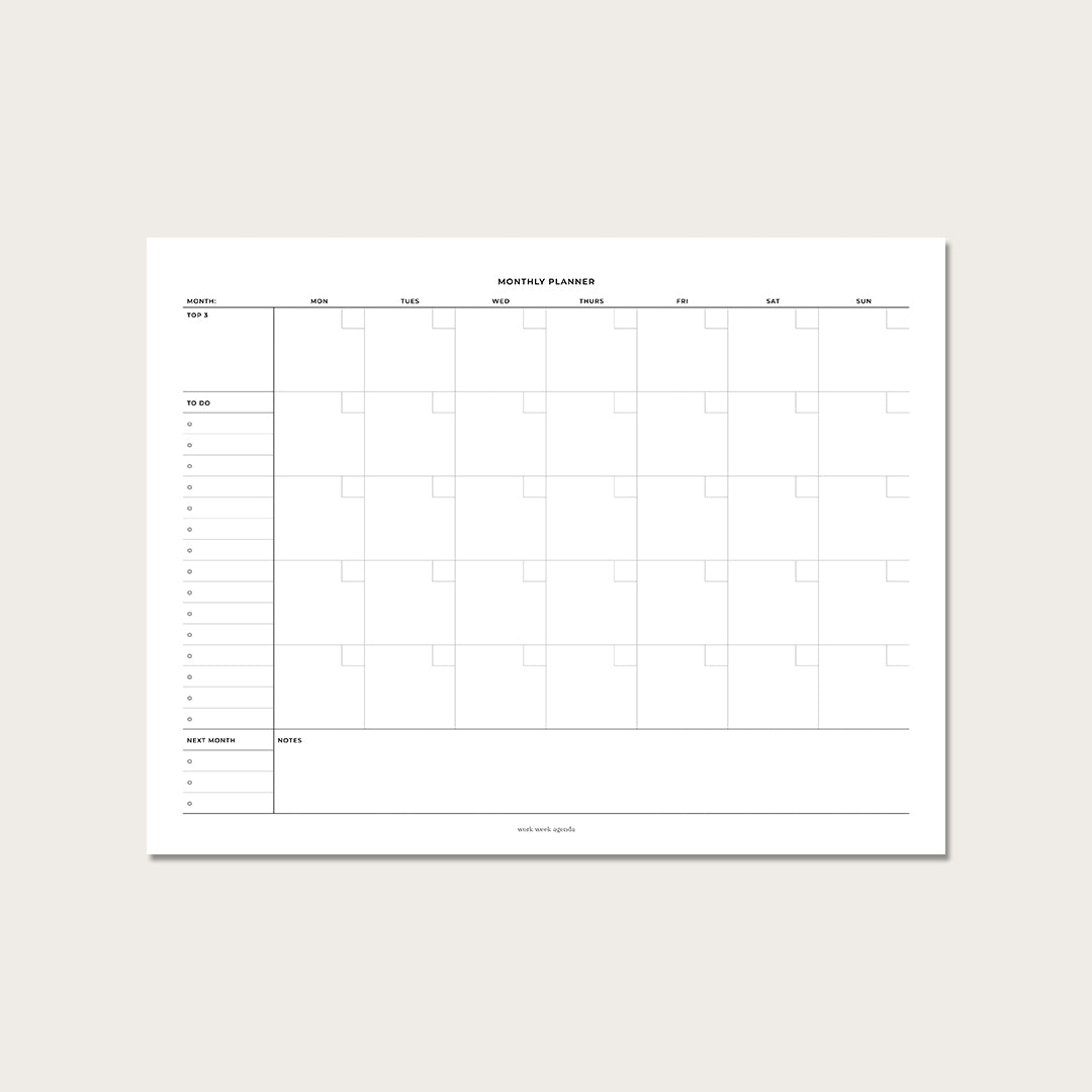 Monthly Notepad