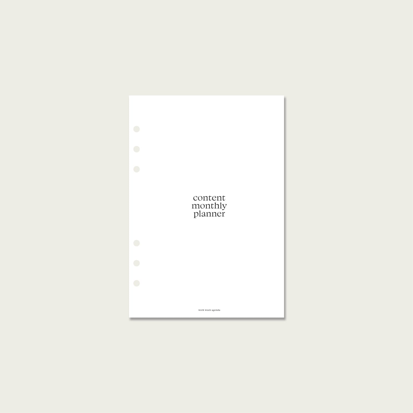 Content Monthly Planner Planner Insert | A5 Rings