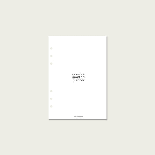 Content Monthly Planner Planner Insert | A5 Rings