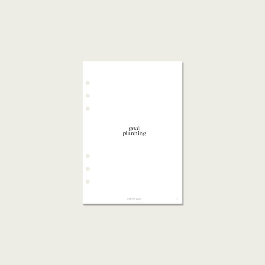 Goal Planning Planner Insert | A5 Rings