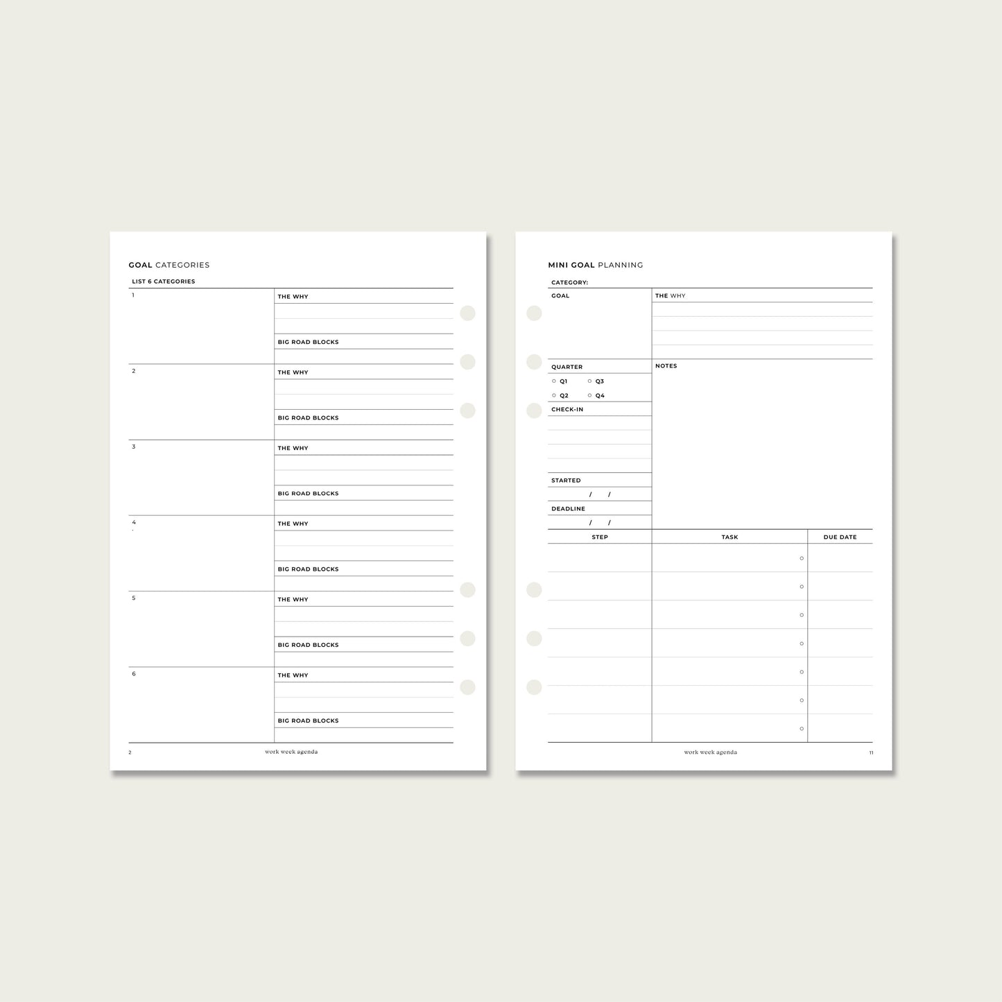 Goal Planning Planner Insert | A5 Rings
