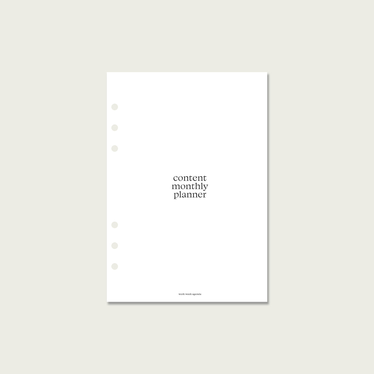 Content Monthly Planner Planner Insert | A5 Rings