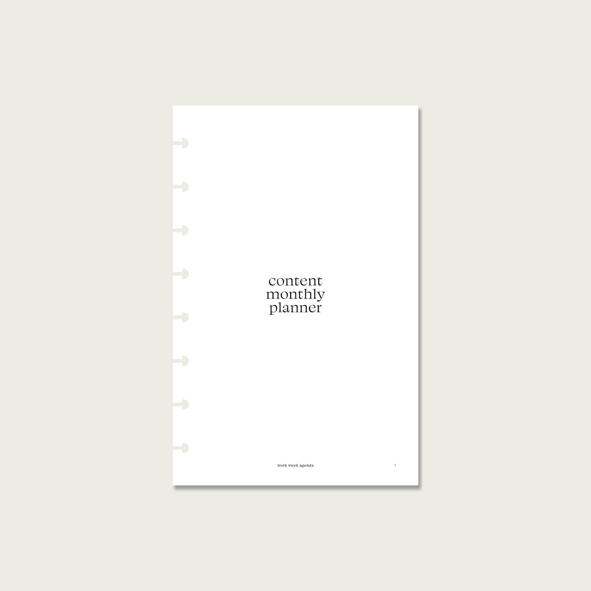Content Monthly Planner Planner Insert | Half Letter Discbound