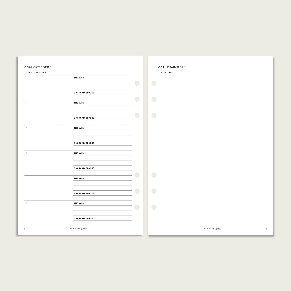Goal Planning Planner Insert | A5 Rings