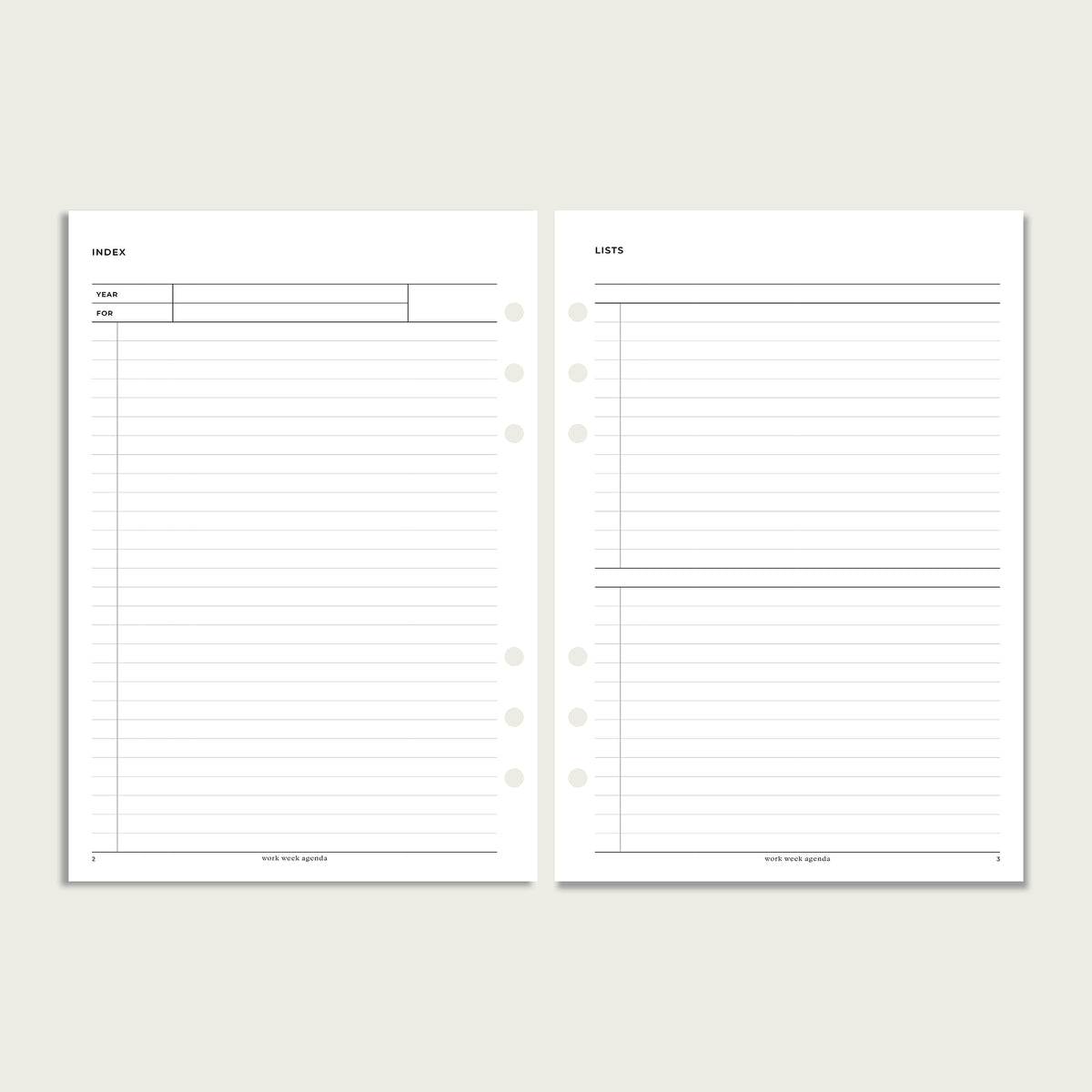 Lists Planner Insert | A5 Rings