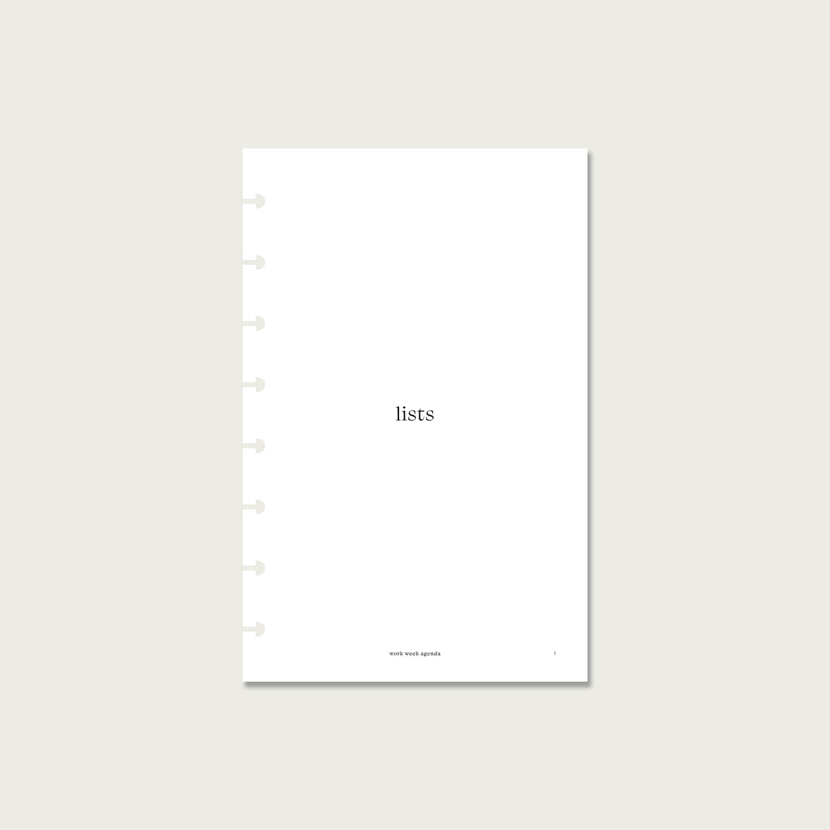 Lists Planner Insert | Half Letter Discbound