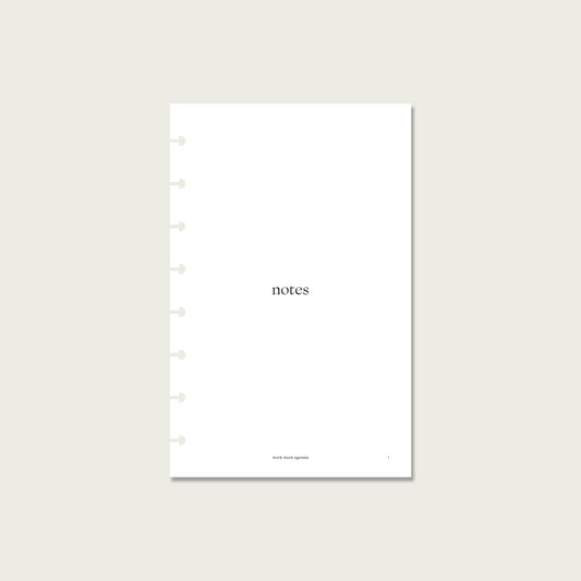 Notes Planner Insert | Half Letter Discbound