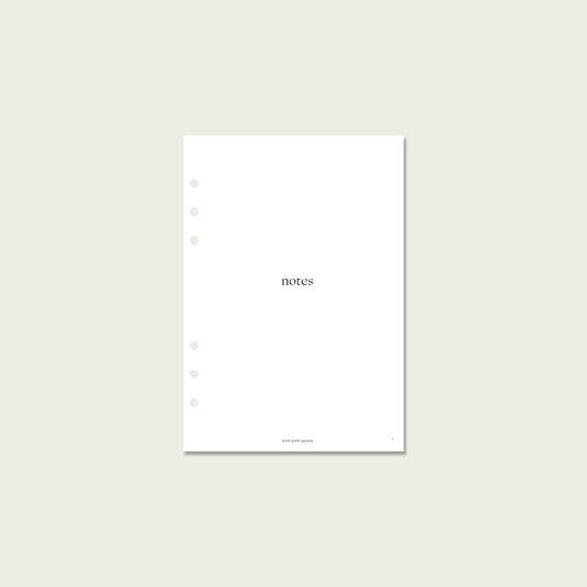Notes Planner Insert | A5 Rings